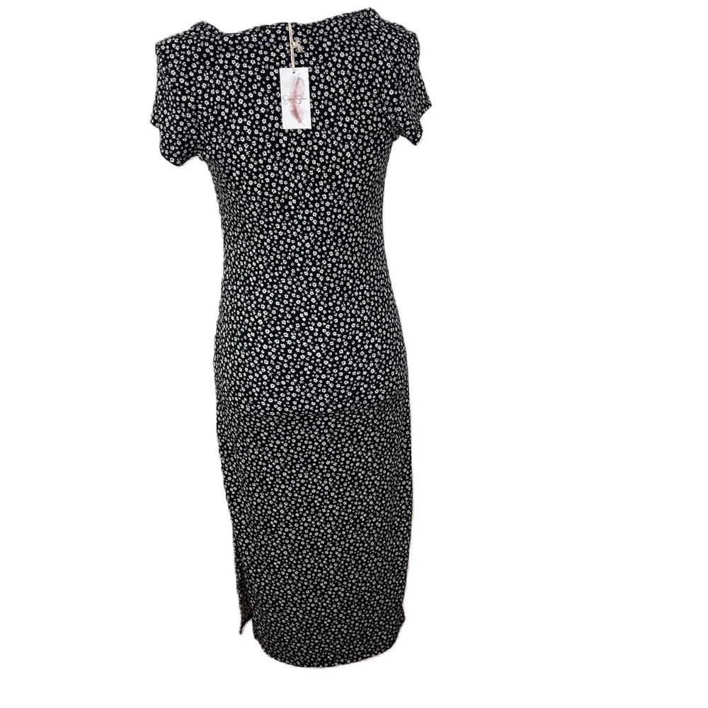 NWT Jessica Simpson Women’s Black and white Floral Cut Out midi pencil dress XL - Picture 4 of 15